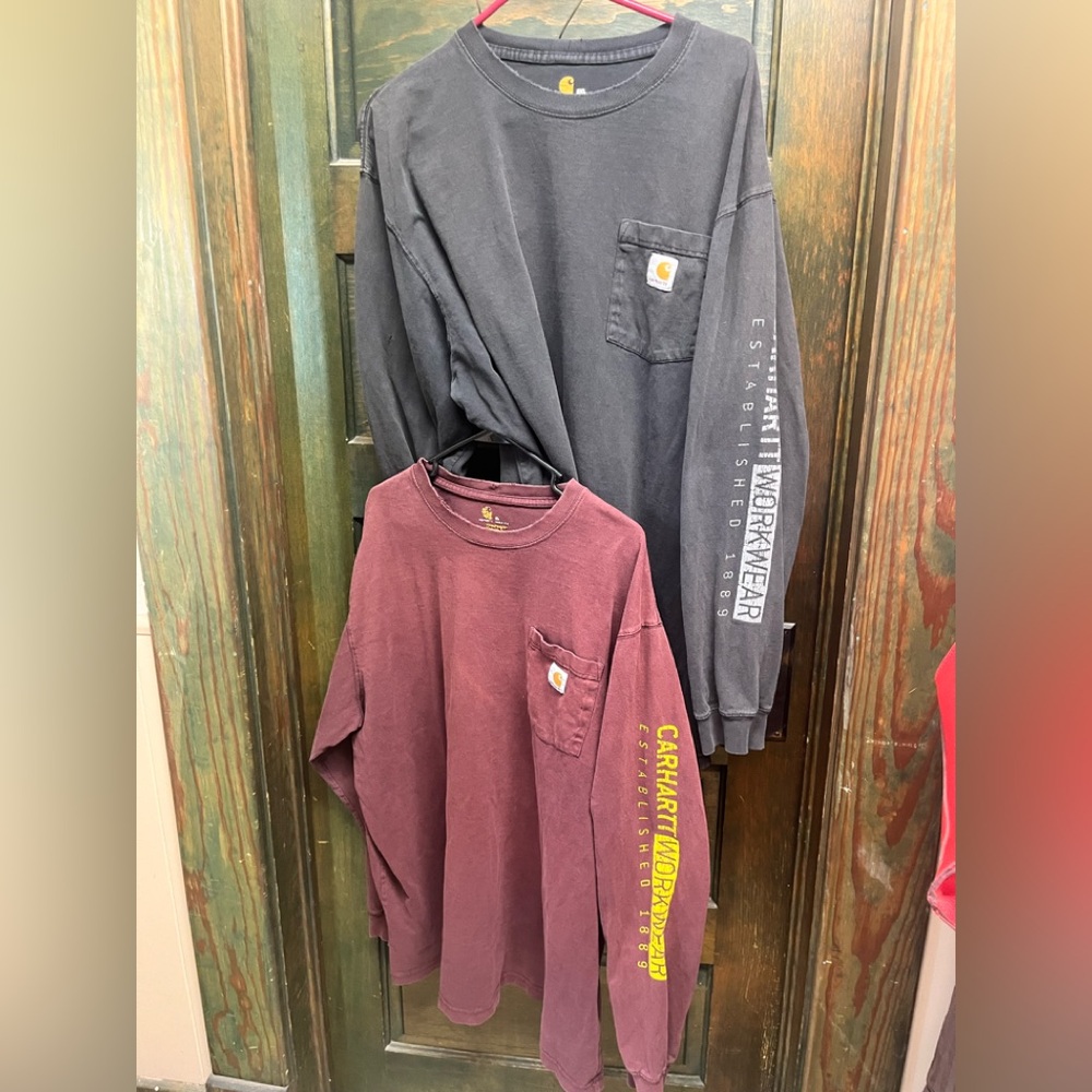 Carhartt two long sleeve work T-shirts in a size 2X
